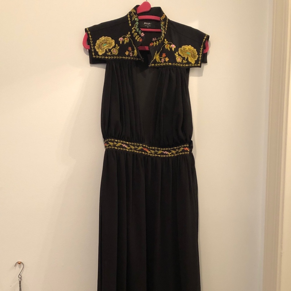 Nasty gal open neck maxi dress with embroidery
